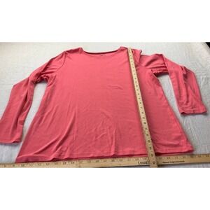 Talbots The Talbots Tee Long Sleeve Pullover Womens Tee Size 1XP Pink Basic